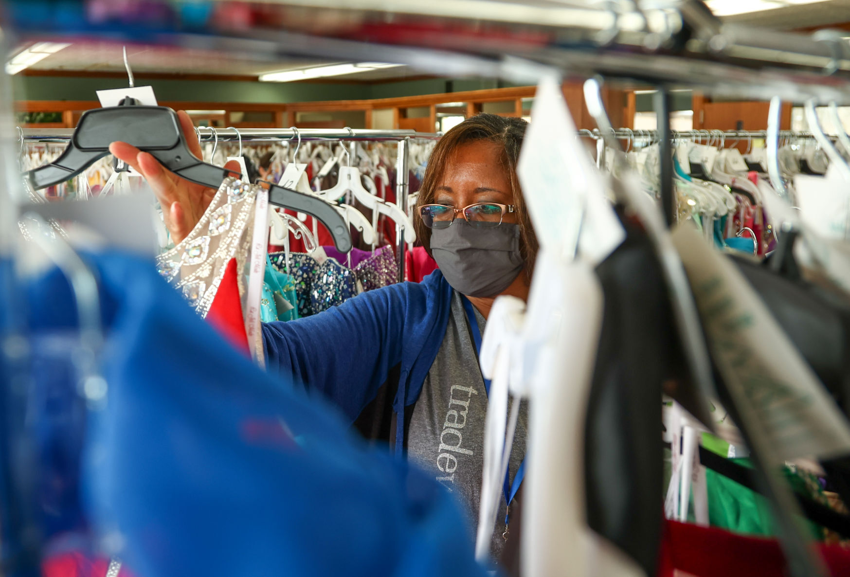 Hearts in Motion is allowing TradeWinds' female clients to come out and pick a dress at Dunhill Tuxedos.